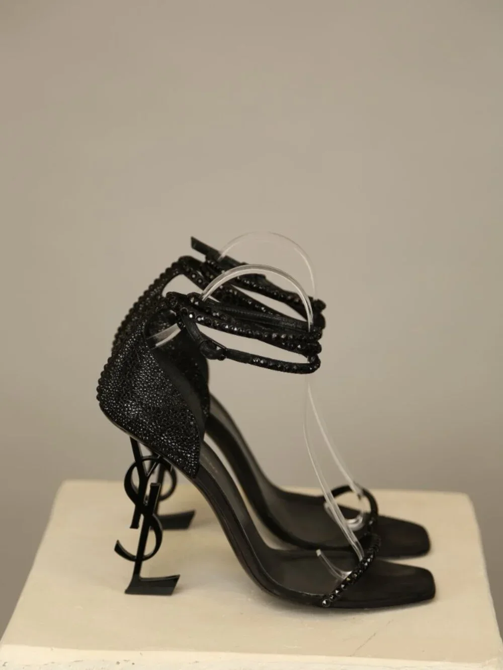 YVES SAINT LAURENT "Opyum" Swarovski Crystal Sandals - Picture 8 of 12